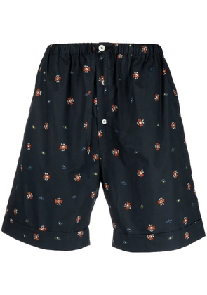 Nick Fouquet graphic-print drawstring shorts - Blue