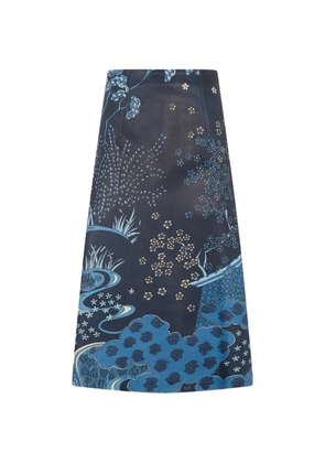 Valentino Garavani floral-print skirt - Blue