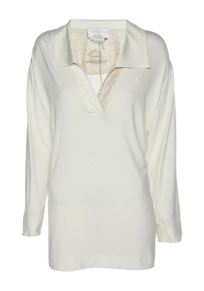 Marina Rinaldi wingtip-collar knitted top - Neutrals