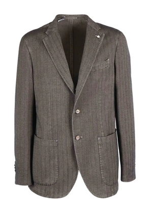 L.B.M. 1911 herringbone-pattern blazer - Brown
