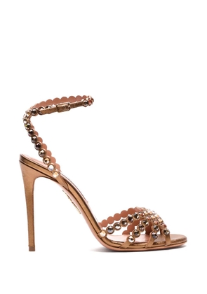 Aquazzura strass buckle tequila sandals - Gold