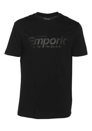 Emporio Armani Pre-Owned logo-embroidered T-shirt - Black