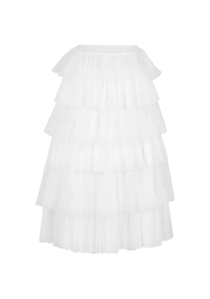 Valentino Garavani tiered ruffled midi skirt - White
