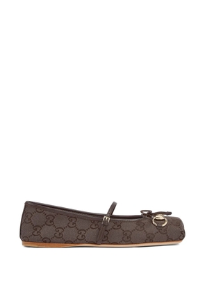 Gucci Horsebit strap-detail ballet flats - Brown