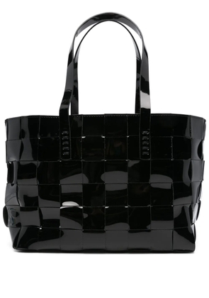 DRAGON DIFFUSION patent-leather-woven tote bag - Black