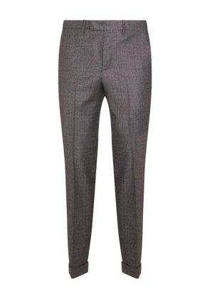 PT Torino cuffed check trousers - Grey