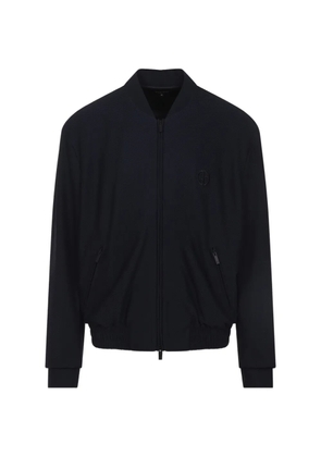 Giorgio Armani textured logo jacket - Blue