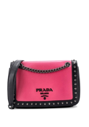 Prada Pre-Owned Chain Flap Bag Studded Glace Calf Small crossbody bag - Pink