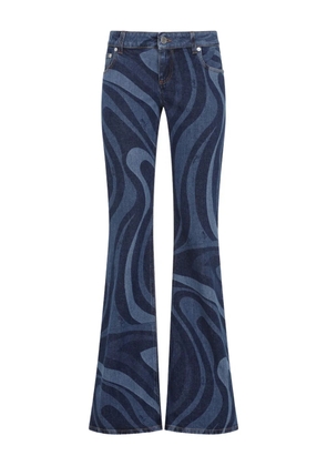 PUCCI Marmo-print flared jeans - Blue
