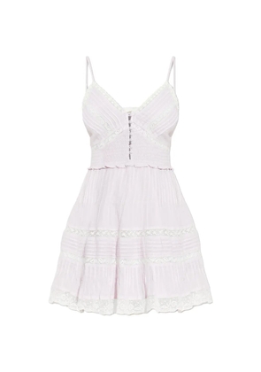 LoveShackFancy Krista lace-detail smocked mini dress - Pink