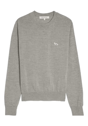 Maison Kitsuné Baby Fox-patch wool sweatshirt - Grey