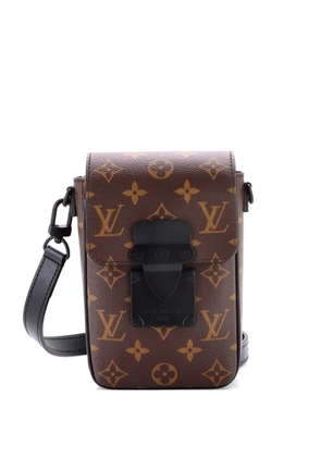 Louis Vuitton Pre-Owned S Lock Vertical Wearable Wallet Macassar Monogram Canvas crossbody bag - Black