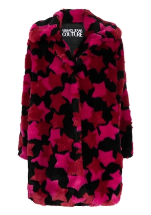 Versace Jeans Couture star-print button-up coat - Pink