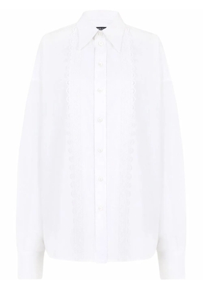 Dolce & Gabbana broderie-anglaise cotton shirt - White