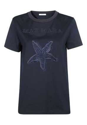 Max Mara starfish-embellished cotton T-shirt - Blue