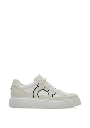Ferragamo Gancini suede leather sneakers - White
