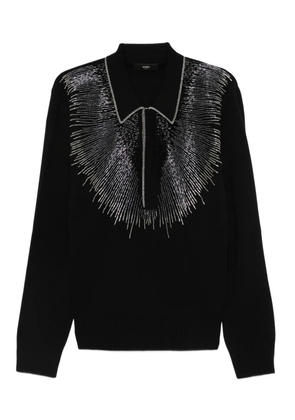 AMIRI embellished-collar polo shirt - Black