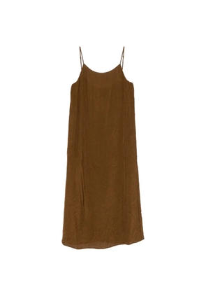 Uma Wang thin strap textured midi dress - Brown