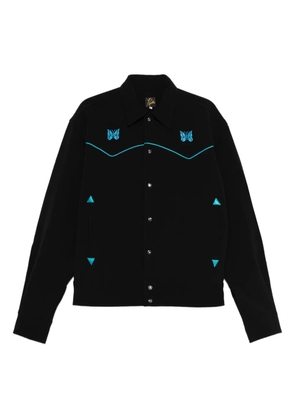 Needles butterfly-embroidery shirt - Black