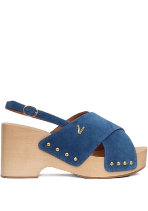 Via Roma 15 crossover studded sandals - Blue