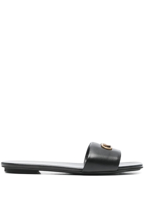 Emporio Armani logo-plaque slides - Black
