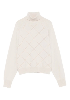 Peserico diamond-pattern turtleneck sweater - Neutrals