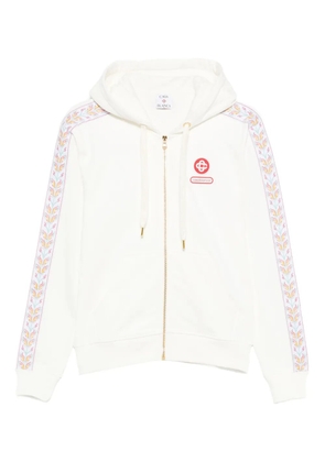 Casablanca logo-embroidered hooded jacket - White