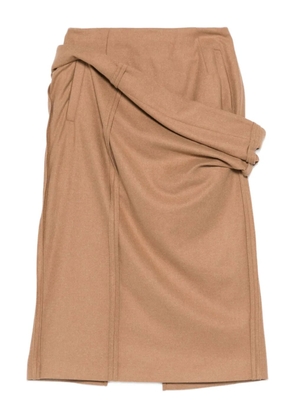 The Garment draped layered midi skirt - Brown
