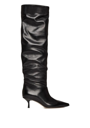 Scarosso Barbara pointed-toe ruched boots - Black