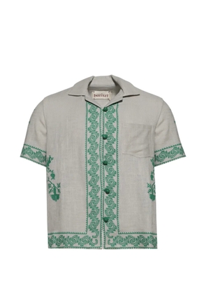 Baziszt Tulum embroidered short-sleeve shirt - Grey