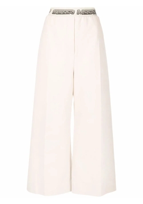 Stella McCartney logo waistband cropped trousers - Neutrals