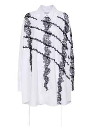 Viktor & Rolf lace-appliqué cotton shirt dress - White