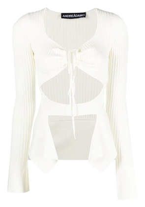ANDREĀDAMO asymmetric cut-out top - Neutrals