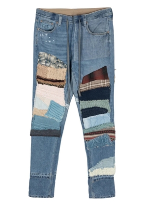 Greg Lauren mid-rise tapered jeans - Blue
