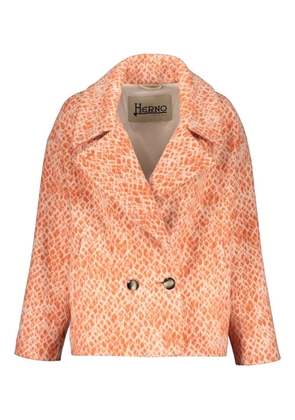 Herno double-breasted lapel-collar jacket - Orange