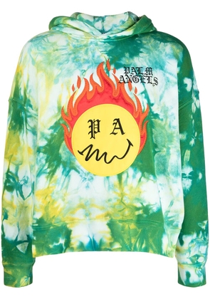 Palm Angels Burning Head tie-dye hoodie - Green