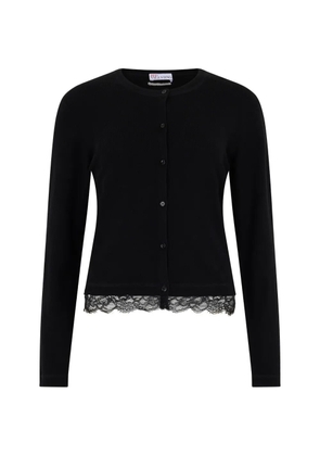 Valentino Garavani lace-detail cardigan - Black