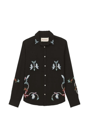 Baziszt embroidered floral shirt - Black