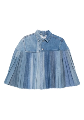 E.L.V DENIM pleated denim cape - Blue