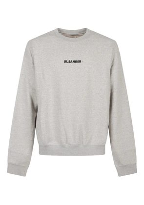 Jil Sander logo-embroidered crew-neck sweatshirt - Grey