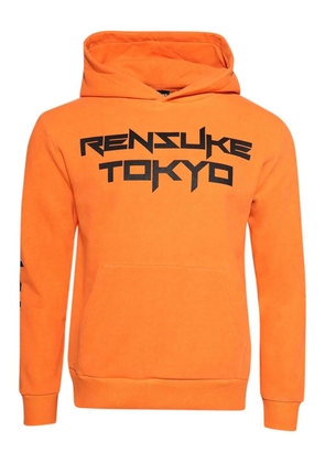 RENSUKE TOKYO logo-print cotton hoodie - Orange