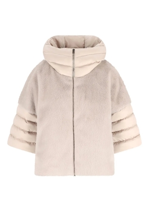 Herno quilted-panel faux-fur jacket - Neutrals