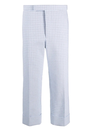 Thom Browne Backstrap-detail checked tailored trousers - White