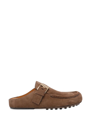 Tod's buckle-detail gommini suede mules - Brown