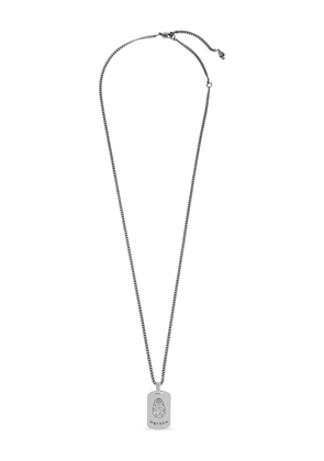 Alexander McQueen engraved-logo necklace - Silver