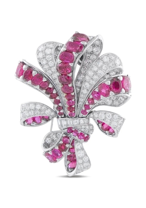 LB Exclusive diamond and ruby brooch - Silver