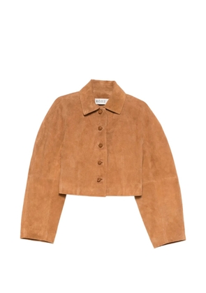Róhe cropped suede jacket - Brown