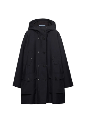 Prada single-breasted kid mohair and re-nylon coat - Blue