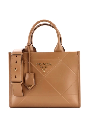 Prada Pre-Owned Symbole Shopper Embossed Leather Small tote bag - Brown