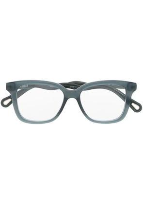 Chloé Eyewear logo-lettering cat-eye glasses - Blue